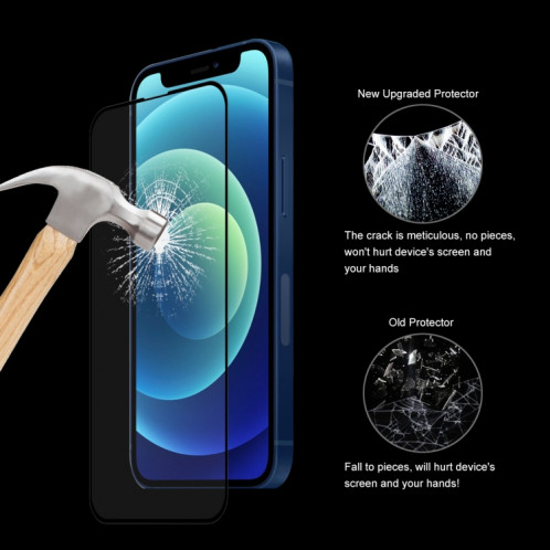 Hat-Prince Enkay Silicone de protection antichoc baisse Couvercle de protection antichorcométrique + film de protection en verre trempé pour iPhone 13 Pro Max (Noir) SE601B113-07