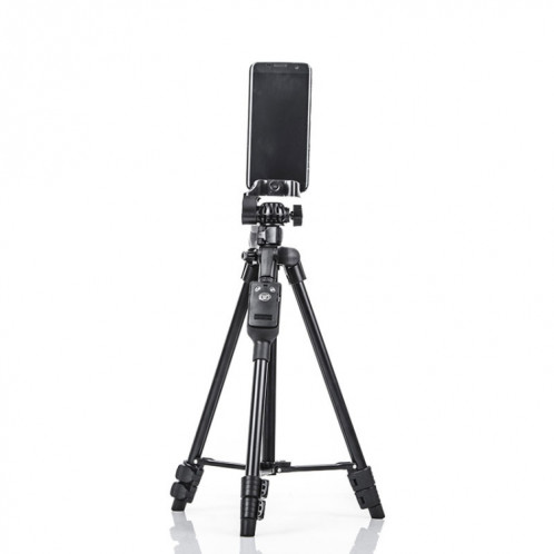 Support de trépied en aluminium YunTeng 6208 avec télécommande Bluetooth et pince à tête et téléphone à 3 voies SH673092-05