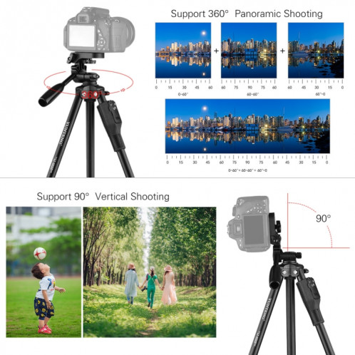 YUNTENG VCT-6808 Support de trépied multi-téléphone avec tête de boule et télécommande SH6739471-06