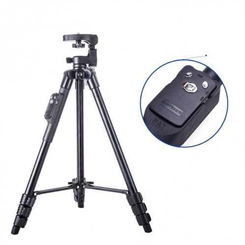 YUNTENG VCT-5218 Support de trépied en aluminium avec télécommande Bluetooth et pince à tête et téléphone à 3 voies SH6817855-05
