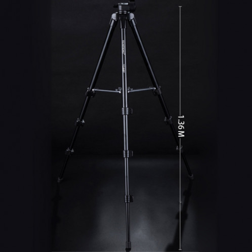 YUNTENTENG VCT-521 Support trépied en alliage d'aluminium avec tête tridimensionnelle de trépied SH6833494-07