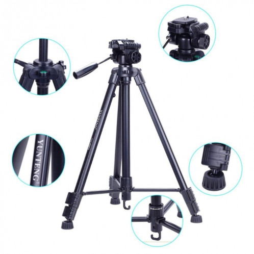 YUNTENTENG VCT-590 Support de trépied en aluminium avec tête de traînée de fluide SH68651022-05