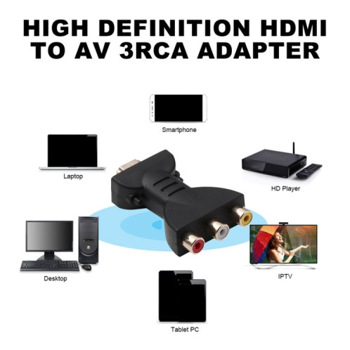 Adaptateur audio vidéo HDMI mâle vers 3 RCA plaqué or Convertisseur de composants AV pour projecteur DVD SH1687113-07