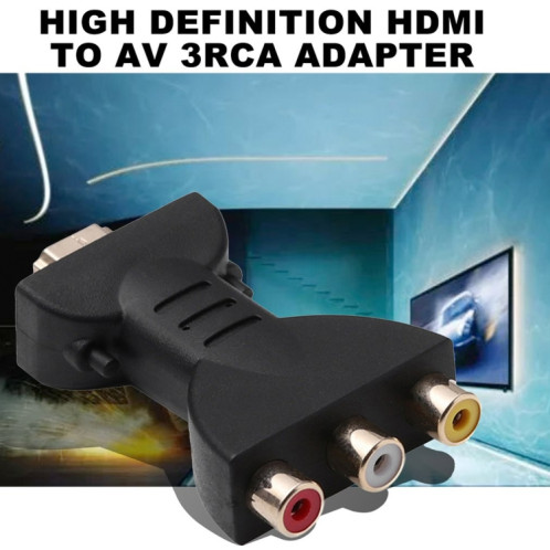 Adaptateur audio vidéo HDMI mâle vers 3 RCA plaqué or Convertisseur de composants AV pour projecteur DVD SH1687113-07