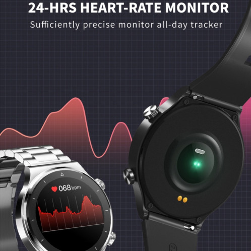 N58 IP67 1,28 pouce Touch Color Smart montre intelligente (argent en acier inoxydable) SH001A1169-09