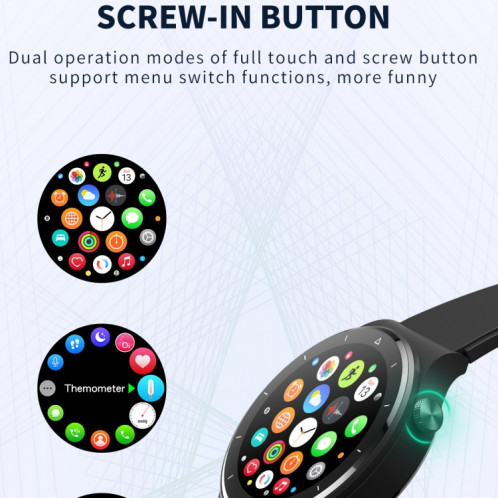 N58 IP67 Montre à écran tactile à écran tactile de 1,28 pouces (Strap Strap Silicone) SH401A1141-08