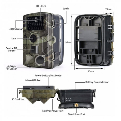 HC-808A HD Field Caméra infrarouge Orchard Outdoor Orchard Fête Pays Pond SURVEILLANCE Caméra anti-vol SH7182849-06