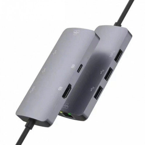 UC910 6-IN-1 Type-C à HD + PD3.0 + RJ45 + USB3.0 + Adaptateur hub USB2.0 x 2 SH71951515-05