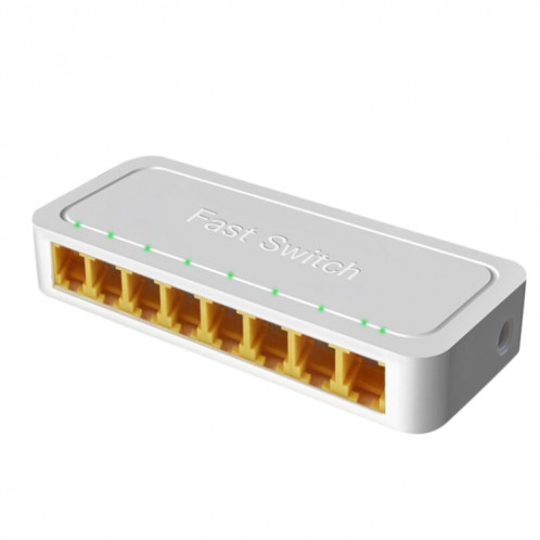 8 ports 100M RJ45 Mini Switch Home Plug-and-Play Bypass Splitter de réseau non géré pour la surveillance du réseau de chambre à coucher SH72901245-05