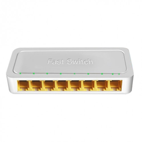 8 ports 100M RJ45 Mini Switch Home Plug-and-Play Bypass Splitter de réseau non géré pour la surveillance du réseau de chambre à coucher SH72901245-05