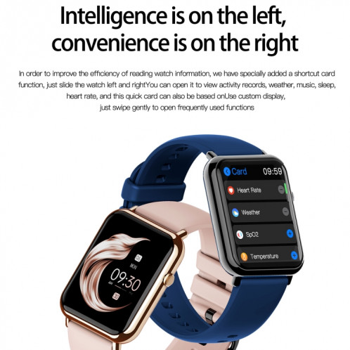 Q19 PRO IP67 SmartWatch Smartwatch 1,69 pouce (Gold + Bourgogne) SH801C570-09