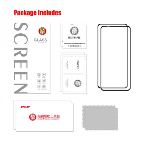 2 pcs pour Motorola Edge x30 Enkay 0.26mm 9H Verre trempé en verre trempé SE55021616-09