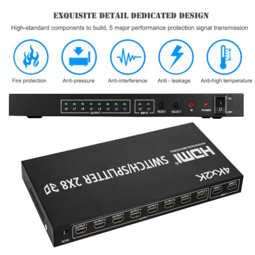 Interrupteur vidéo HDMI 2-in-8 Full HD 4K x 2K SH74741695-07