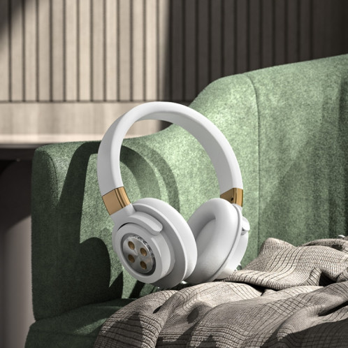 Casque stéréo HIFI Bluetooth sans fil A51 USB avec micro (blanc) SH901D1828-07