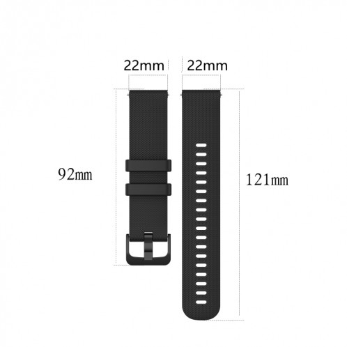 Pour Ticwatch Pro 3 Lite Checkered Silicone Watch Band (noir) SH302B323-06