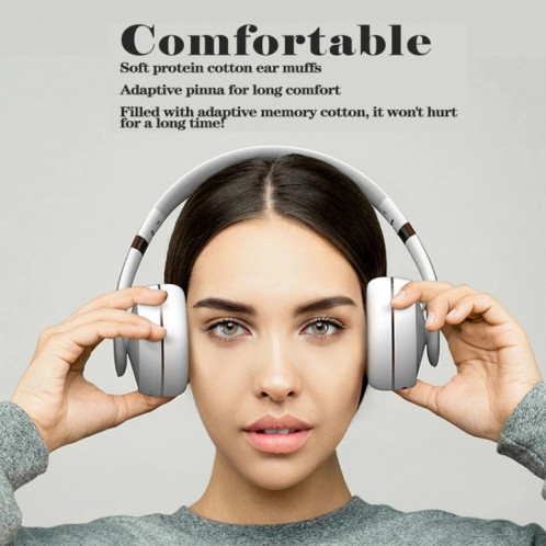 P6 Bluetooth 5,1 casque stéréo sans fil avec microphone (blanc) SH701B207-07