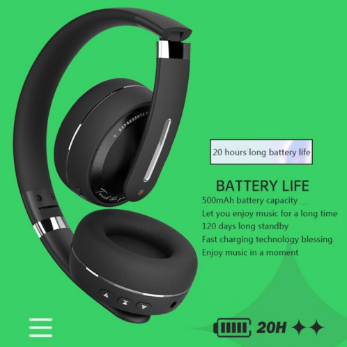 P6 Bluetooth 5,1 casque stéréo sans fil avec microphone (blanc) SH701B207-07