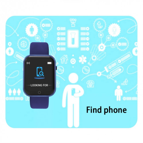 D20L 1.3 pouces IP67 Smart Watch Smart Watch Smart Watch (Bleu clair) SH001G1184-08
