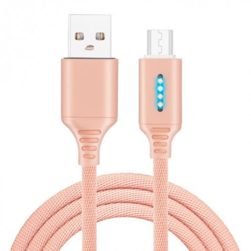 Micro USB Interface Zinc Alloy Marquee Luminous Intelligent Automatic Power Off Câble de données de charge (or rose) SH501D834-05
