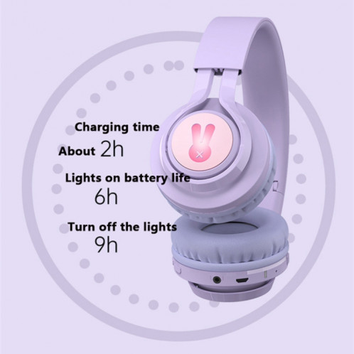 Casque bluetooth sans fil mignon de BT06C + enfin avec microphone et lumière LED (rose) SH101B1333-08