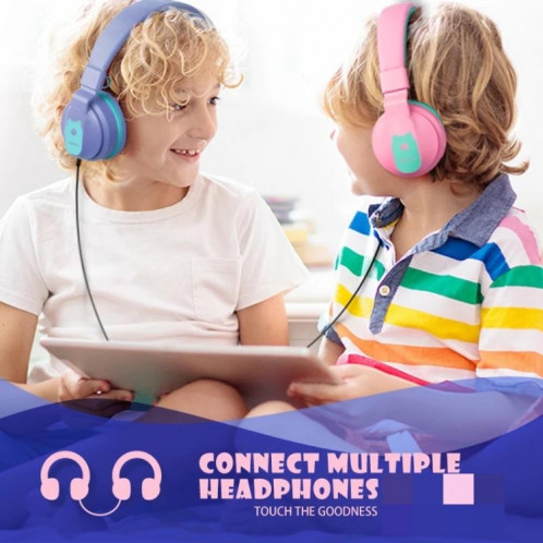 Bobo + adultes et enfants mignon Bluetooth 5.0 Basse Basque Annulation Casquette avec MIC (Bleu) SH201A580-07