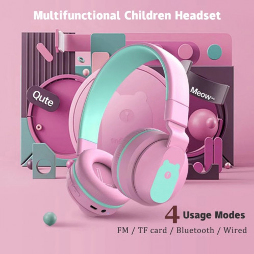 Bobo + adultes et enfants mignon Bluetooth 5.0 Basse Basque Annulation Casquette avec MIC (Bleu) SH201A580-07
