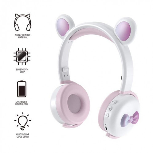 AEC BK7 casque Bluetooth sans fil BLUETOOTH sans fil avec lumière LED (rouge noir) SA501A834-07