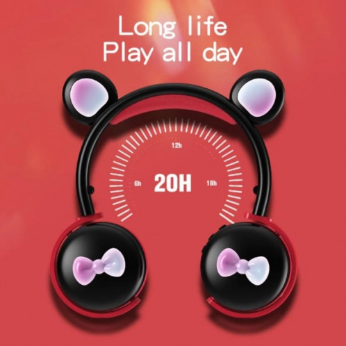 Casque Bluetooth sans fil pour enfants AEC BK7 avec lumière LED (rose) SA501C781-07