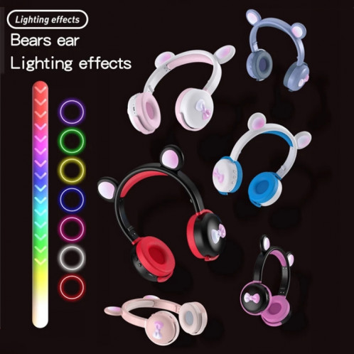 AEC BK7 casque Bluetooth sans fil BLUETOOTH sans fil avec lumière LED (rouge noir) SA501A834-07