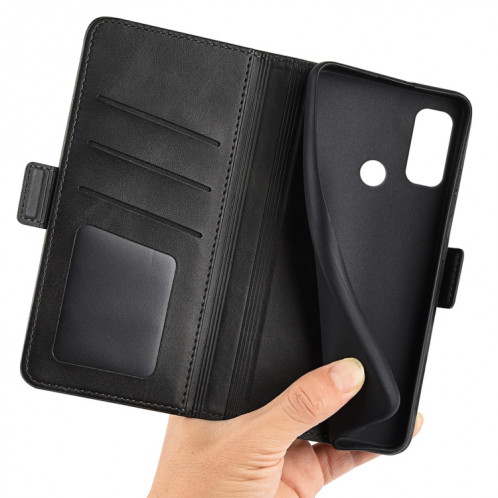 Pour Ulefone Note 10 Case de téléphone en cuir à boucle magnétique à double côte (noir) SH101A446-07