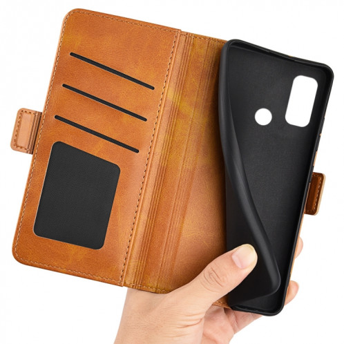 Pour Ulefone Note 10 Case de téléphone en cuir magnétique à double boucle (jaune) SH101B1201-07