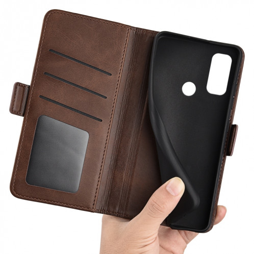 Pour Ulefone Note 10 Case de téléphone en cuir à boucle magnétique à double côte (marron) SH101C499-07