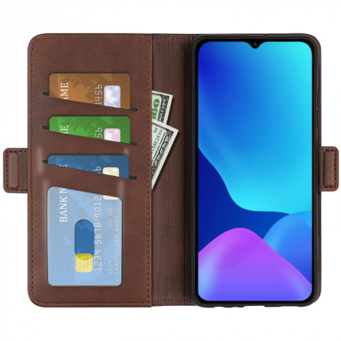 Pour Ulefone Note 10 Case de téléphone en cuir à boucle magnétique à double côte (marron) SH101C499-07