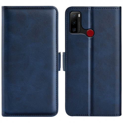 Pour Ulefone Note 10 Case de téléphone en cuir magnétique à double boucle (bleu foncé) SH101D1891-07