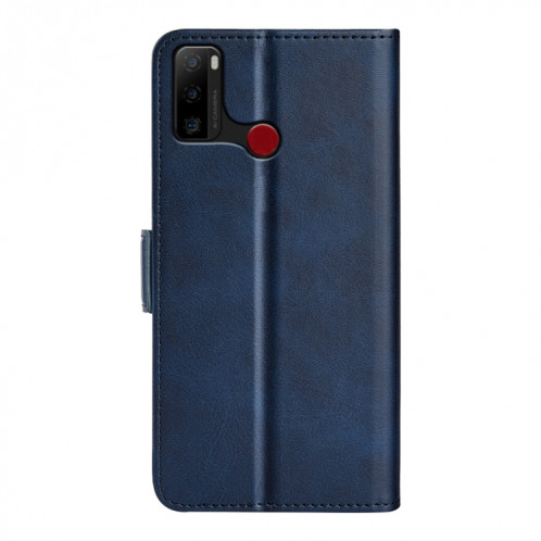 Pour Ulefone Note 10 Case de téléphone en cuir magnétique à double boucle (bleu foncé) SH101D1891-07