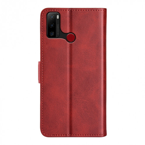 Pour Ulefone Note 10 Case de téléphone en cuir magnétique à double boucle (rouge) SH101E208-07