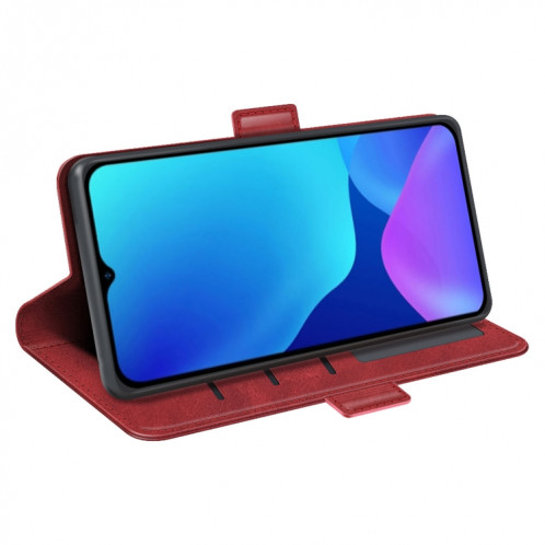 Pour Ulefone Note 10 Case de téléphone en cuir magnétique à double boucle (rouge) SH101E208-07