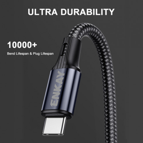 ENKAY PD100W 5A USB-C / TYPE-C TO TYPE-C Câble de charge rapide du coude avec marker, longueur: 1M SE76011045-08