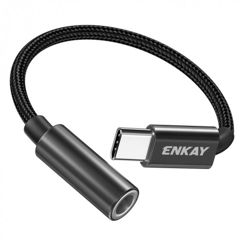 ENKAY USB-C / TYPE-C-C à 3,5 mm Adaptateur AUX tressé Nylon Câble audio numérique SE84801631-06