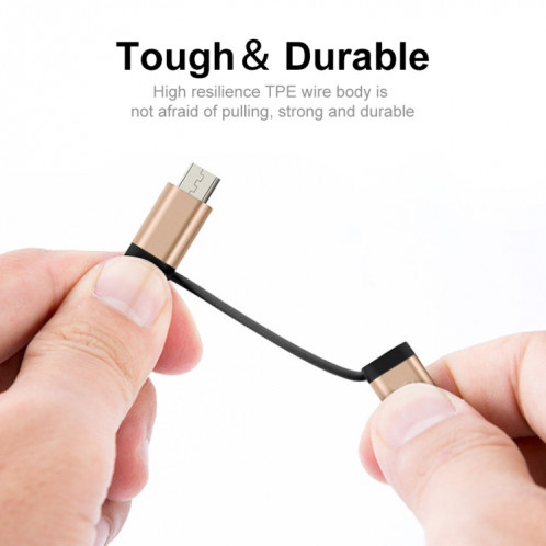 ENKAY ENK-AT113 2 IN 1 TYPE-C / Micro USB vers USB 3.0 Câble adaptateur OTG tressé en nylon (noir) SE901A202-07