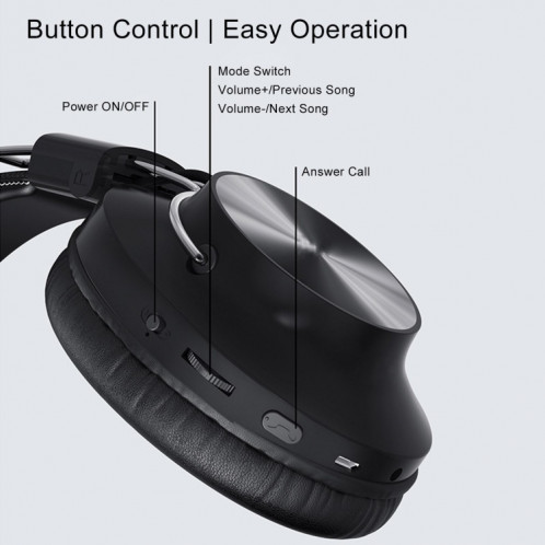 Casque de musique stéréo sans fil pliable S4000 avec carte / FM AUX-in / TF micro 3,5 mm / FM SH8580615-07