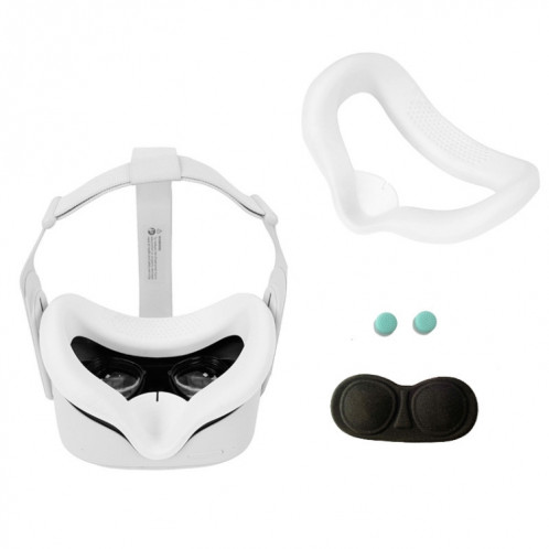 JD-391215 Convient pour Oculus Quest2 Generation VR Mask Mask Silicone Cover + Lens Cover Set (blanc) SH501A1033-06