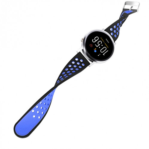 Pour Fossil Gen 5 Carlyle / Julianna / Garrett / Carlyle HR Bracelet de montre en silicone bicolore (bleu) SH101C1930-06