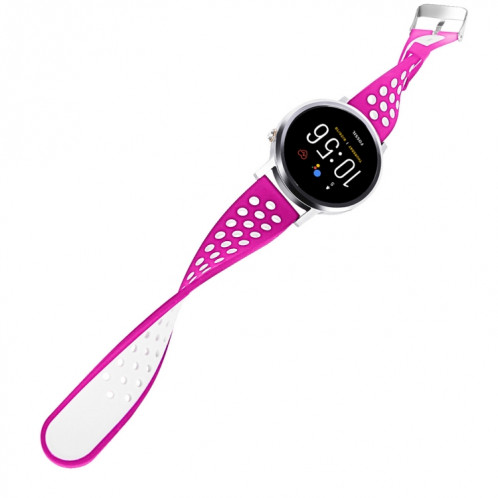 Pour Fossil Gen 5 Carlyle / Julianna / Garrett / Carlyle HR Bracelet de montre en silicone bicolore (Rose Rouge) SH101F1297-06