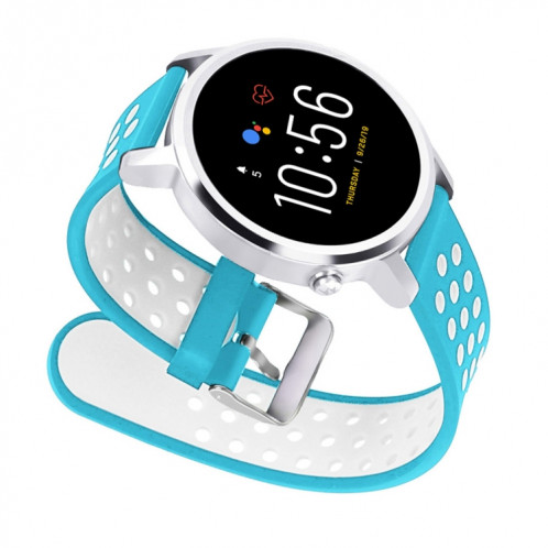 Pour Fossil Gen 5 Carlyle / Julianna / Garrett / Carlyle HR Bracelet de montre en silicone bicolore (bleu lac) SH101G1426-06