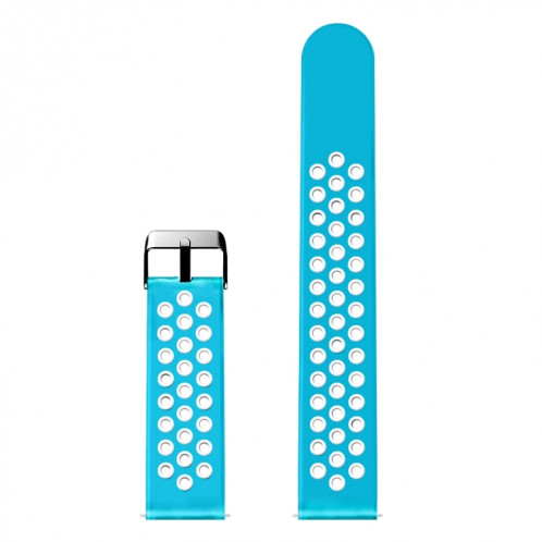 Pour Fossil Gen 5 Carlyle / Julianna / Garrett / Carlyle HR Bracelet de montre en silicone bicolore (bleu lac) SH101G1426-06