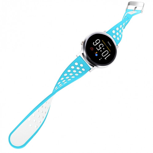 Pour Fossil Gen 5 Carlyle / Julianna / Garrett / Carlyle HR Bracelet de montre en silicone bicolore (bleu lac) SH101G1426-06