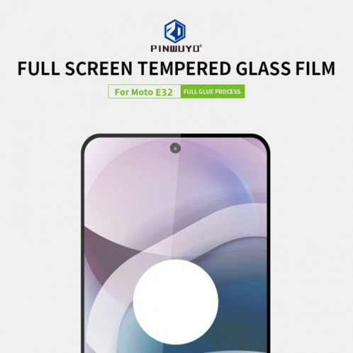 Film de verre trempé plein écran pour Motorola Moto E32 PINWUYO 9H 2.5D (noir) SP202A479-08