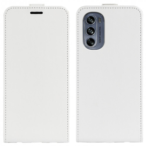 Pour Motorola Moto G62 5G R64 Texture Vertical Flip Leather Phone Case (blanc) SH901B803-06
