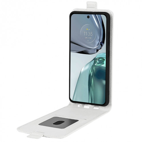 Pour Motorola Moto G62 5G R64 Texture Vertical Flip Leather Phone Case (blanc) SH901B803-06